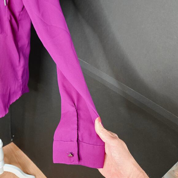 Kut from the Kloth full zip front blouse Medium purple - Picture 6 of 16